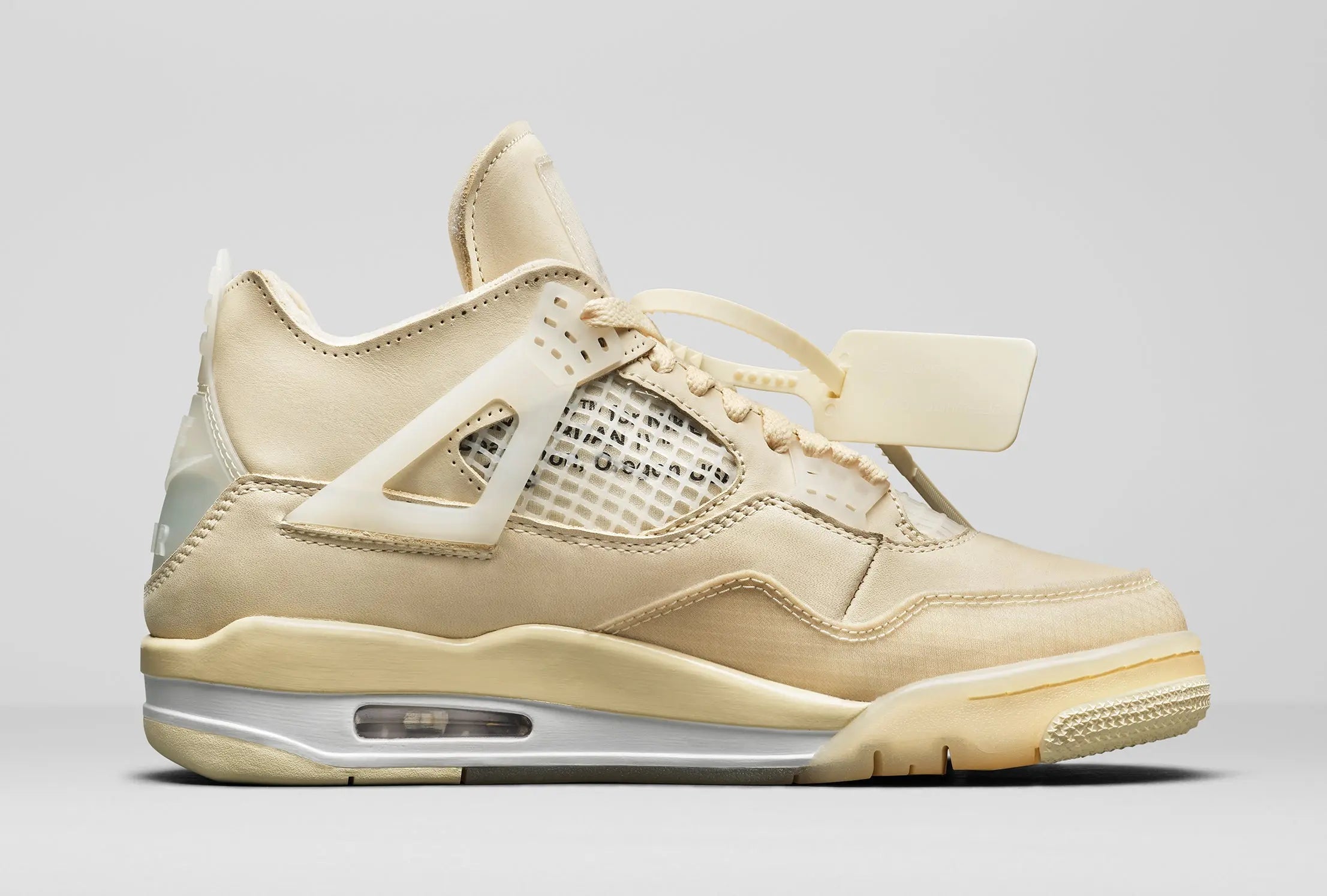 Air Jordan 4 WMNS x Off White (Sail/Muslin-White-Black) - Patta