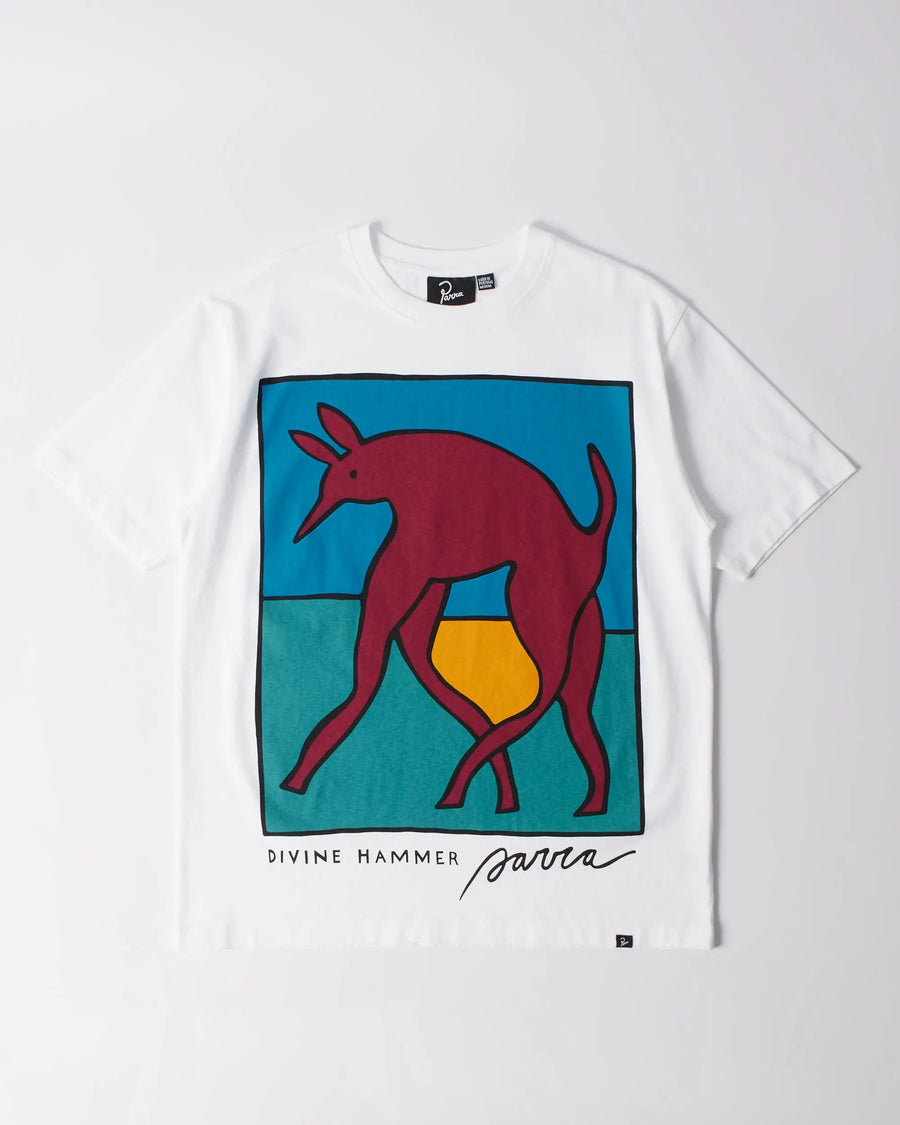 byParra Bear Dog Hammer T-Shirt (White) byParra