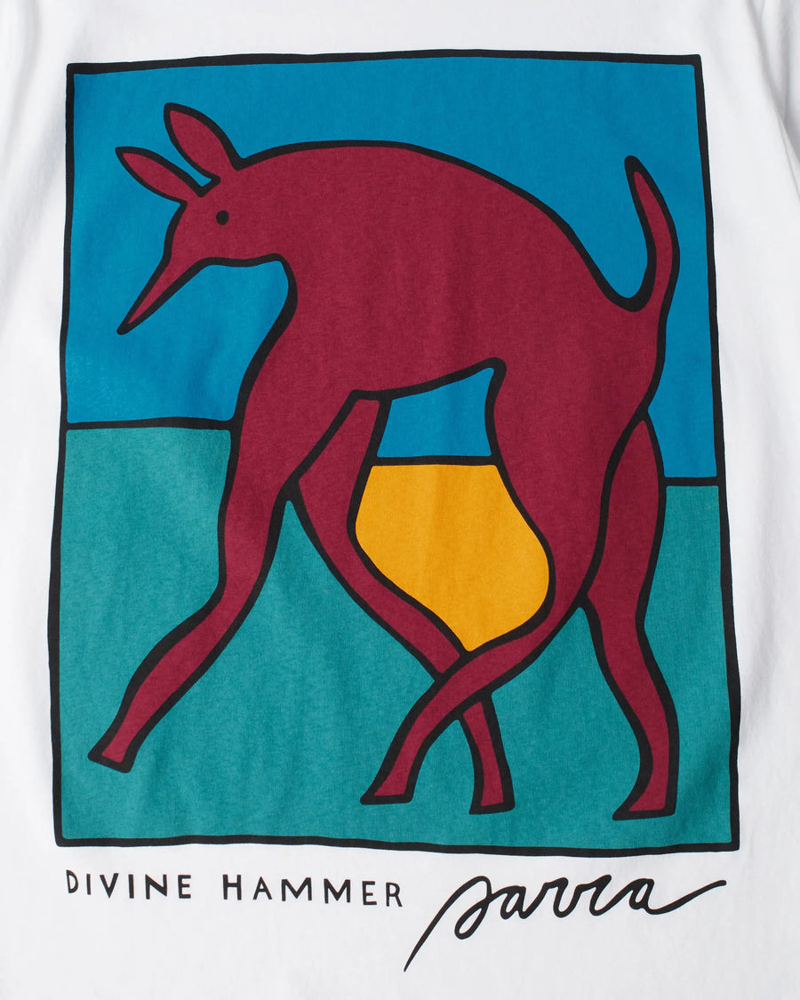 byParra Bear Dog Hammer T-Shirt (White) byParra