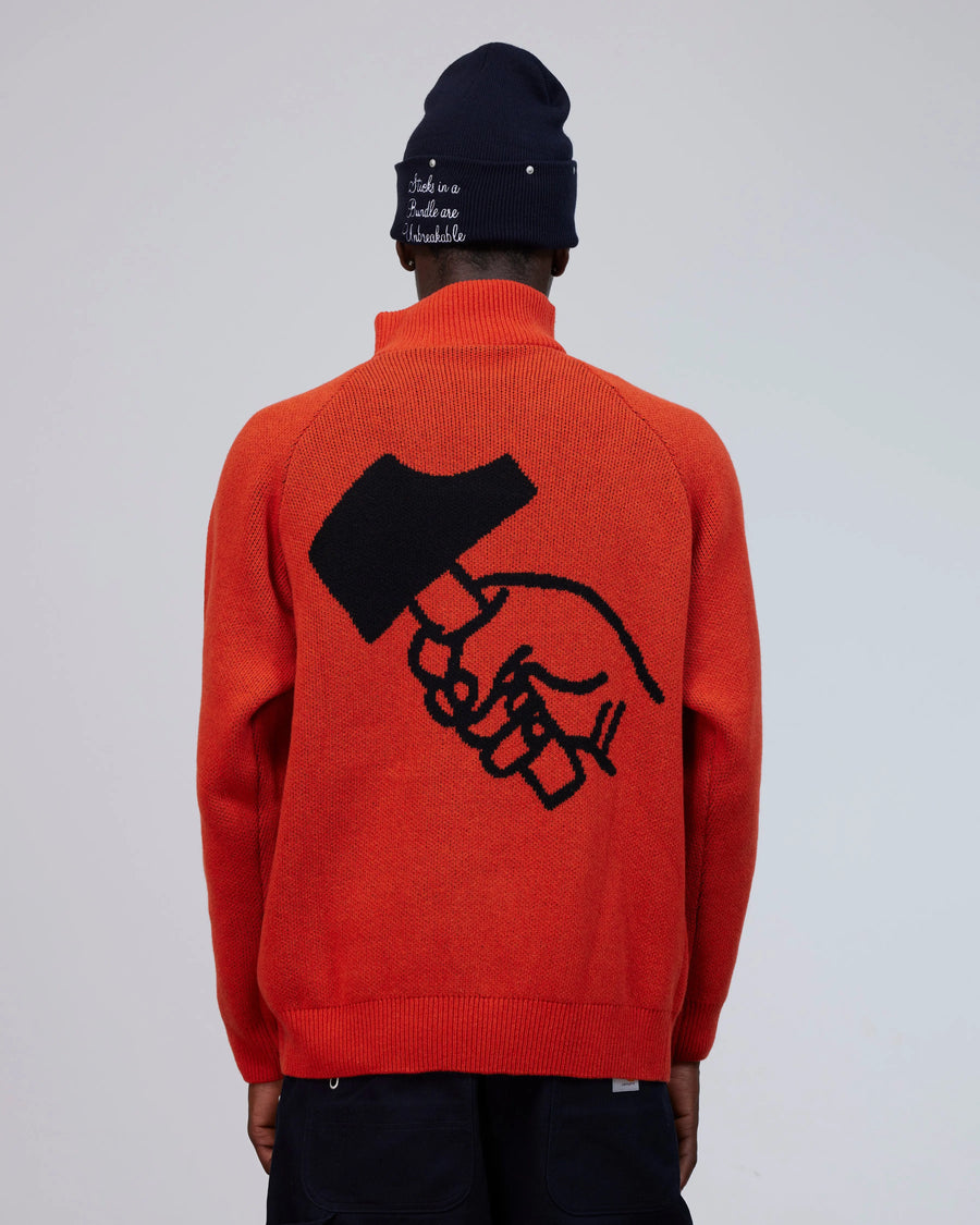 Patta x Carhartt Half-Zip Sweater (Safety Orange/Black) Patta x Carhartt