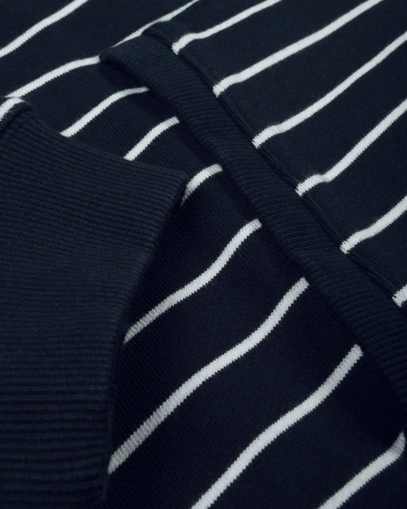 Patta Striped Zip Up Hooded Sweater (Black Iris) Patta