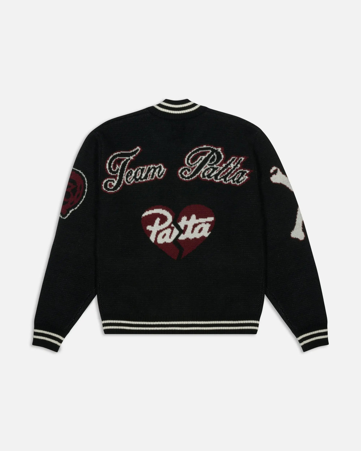 Patta Ribbed Knitted Cardigan (Grey Pinstripe) Patta