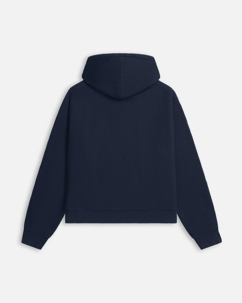 Patta Waffle Reversible Zip Up Hooded Sweater (Black Iris) Patta