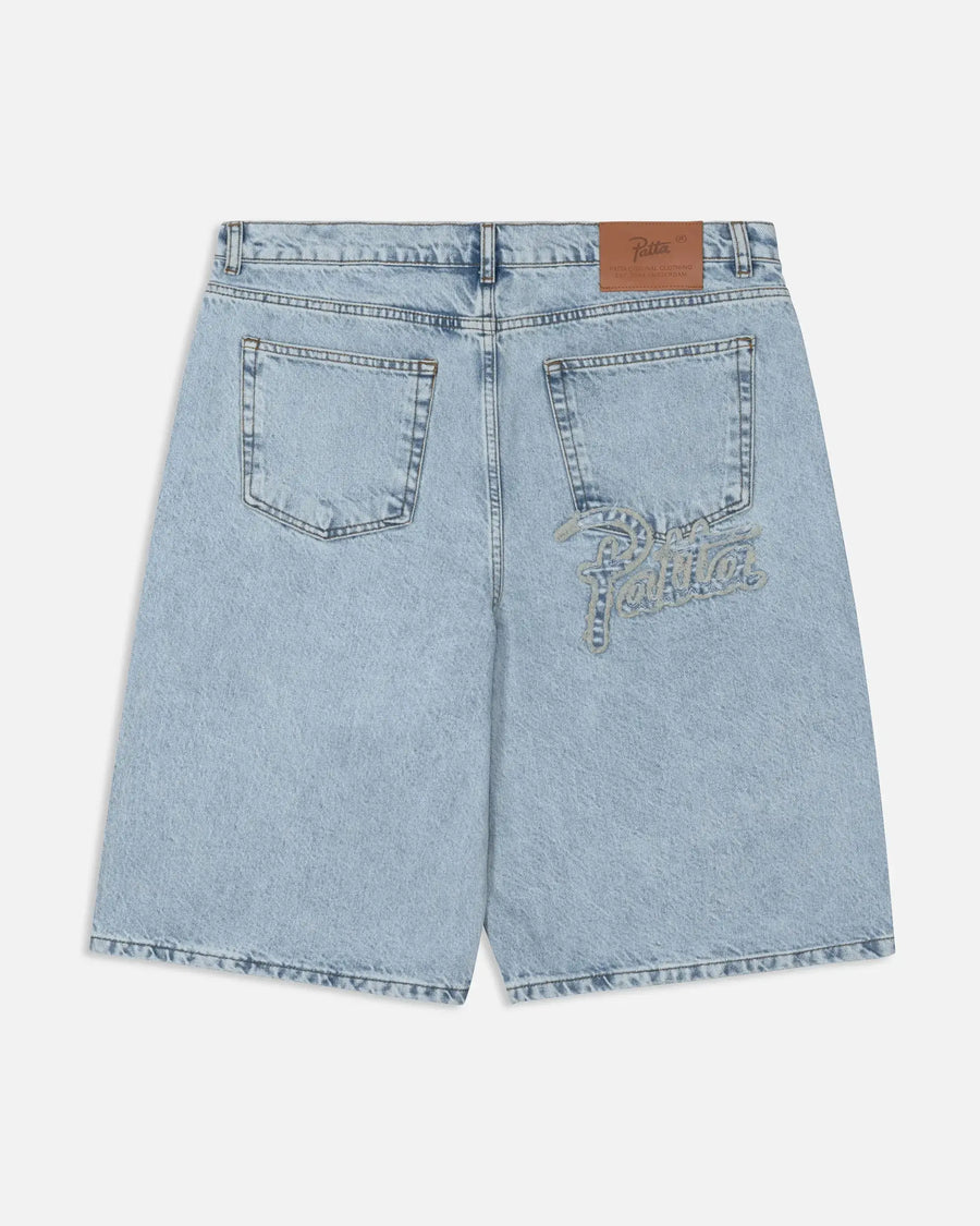 Patta Light Wash Denim Shorts Light Blue Denim (EA) Patta