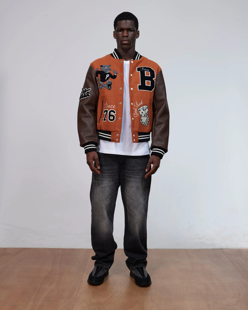 Patta x Beams 50th Anniversary Varsity Jacket (Potter's Clay) Patta