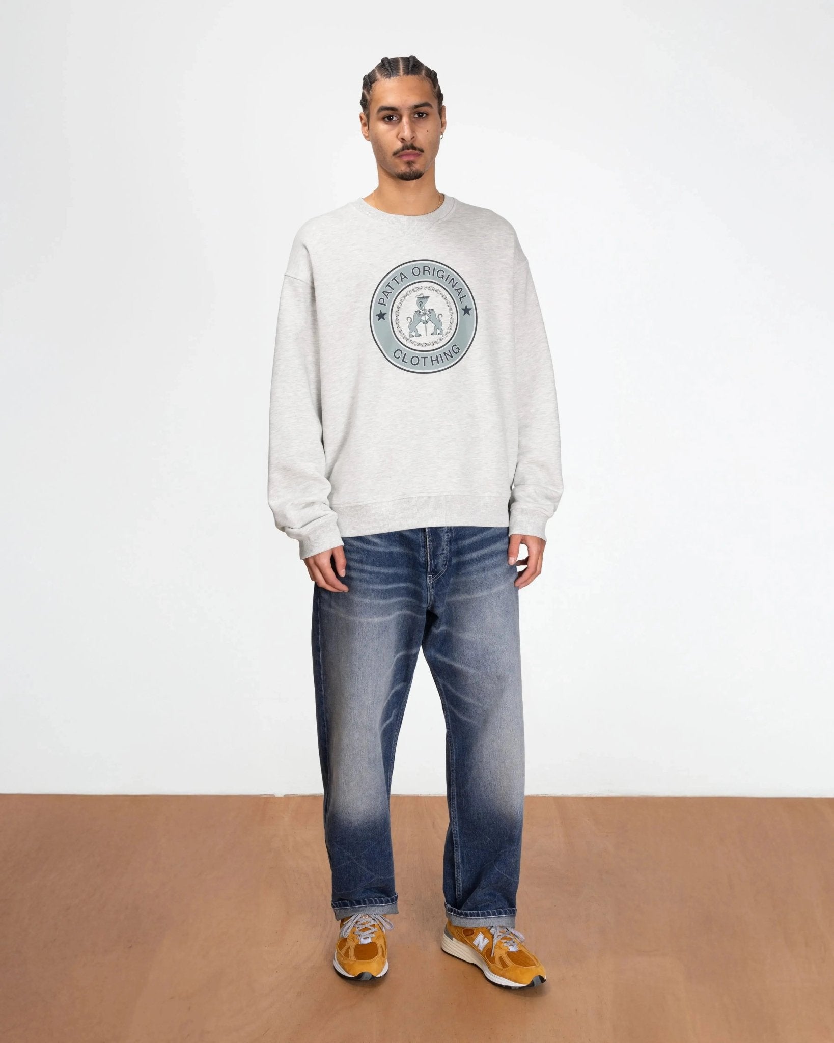 Patta Marina Crewneck Sweater (Light Grey Melange) - Patta